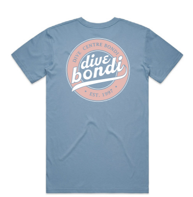 Dive Centre Bondi T-Shirt - Carolina blue/vintage washed pink